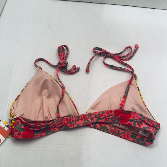 Roberta Roller Rabbit Rhody Mixed Floral Tie Shoulder Bralette Bikini Top Medium - Picture 5 of 8
